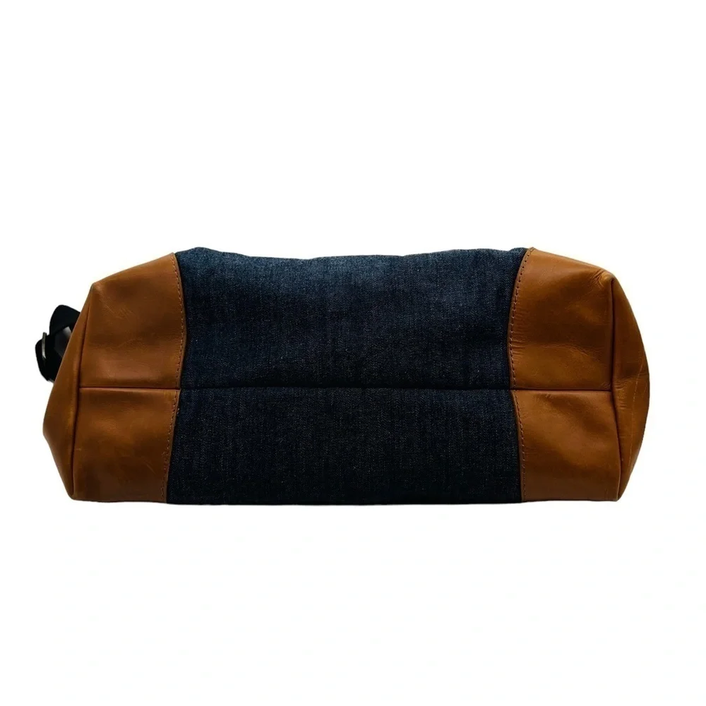 TRUE RELIGION UNISEX DENIM AND LEATHER TRAVEL BAG